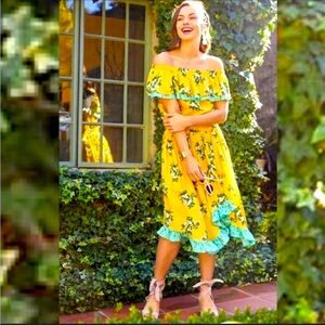 Matilda Jane Paisley Midi Dress. Off shoulder with Pockets